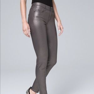 WHBM Mid-Rise Metallic Skinny Ankle Jeans EUC Sz 6